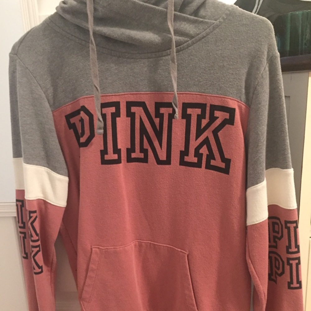 Cross neck PINK hoodie